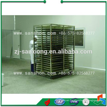 trolleys and trays in fruit and vegetable tunnel dehydrating machine